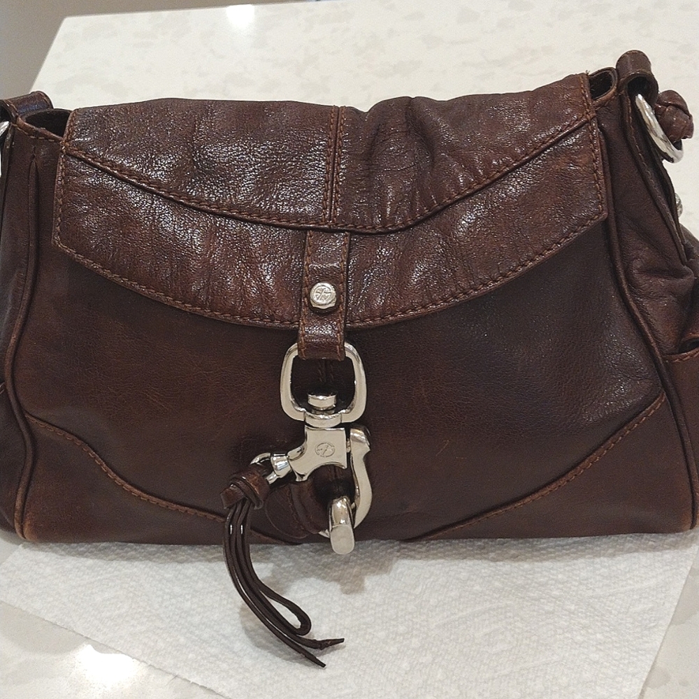 Francesco Biasia Hobo Bag Rich Soft Brown Leather / Suede - Picture 13 of 16